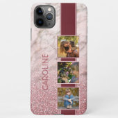 Benutzerdefinierte Fotomaterial-Collage im rosa Mu iPhone Hülle (Rückseite)