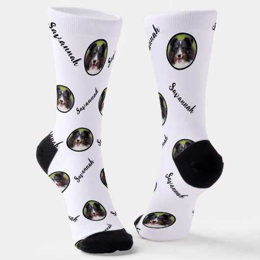 Benutzerdefinierte Fotoplatte mit beliebigem weiße Socken (Gewinkelt)