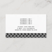 Benutzerdefinierte Fotoplatte mit schwarzen Paws a Visitenkarte (Rückseite)