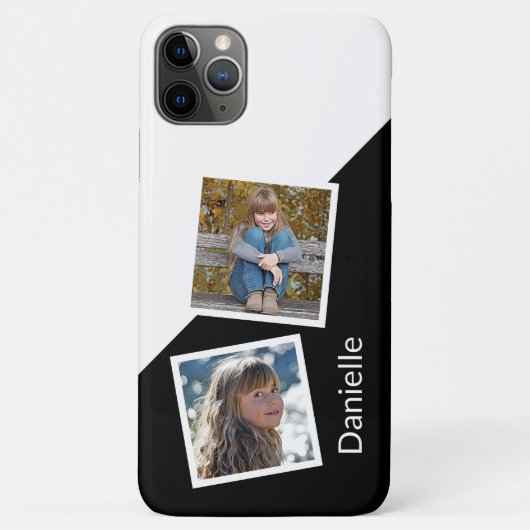 Benutzerdefinierte Fotos auf geometrisch Schwarz u Case-Mate iPhone Hülle (Rückseite)