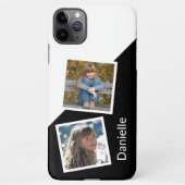 Benutzerdefinierte Fotos auf geometrisch Schwarz u iPhone Hülle (Rückseite)