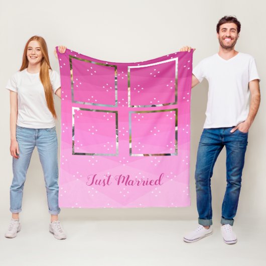 Benutzerdefinierte Fotos auf rosa Fleecedecke (Beispiel)