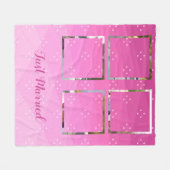 Benutzerdefinierte Fotos auf rosa Fleecedecke (Vorderseite (Horizontal))