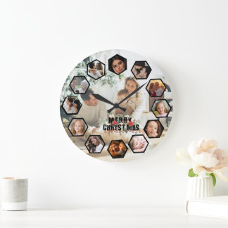 Benutzerdefinierte Fotos Collage Uhr | Geschenk fü
