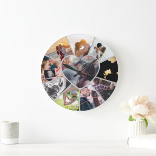 Benutzerdefinierte Fotos Collage Uhr Geschenk fü