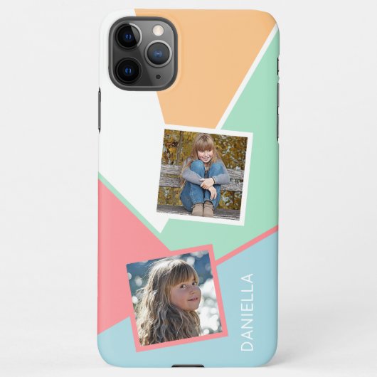 Benutzerdefinierte Fotos für geometrische Mosaikmu iPhone Hülle (Rückseite)