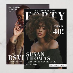 Benutzerdefinierte Fotos Geburtstagsmagazin-Cover Einladung