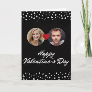 Benutzerdefinierte Fotos Glitter Valentinstagkarte Karte