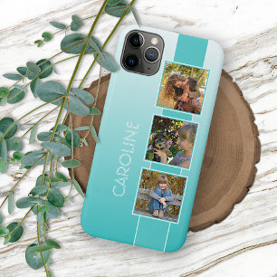 Benutzerdefinierte Fotos Ombre Aqua Türkis Seeglas iPhone 16 Pro Max Hülle