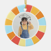 Benutzerdefinierte Fotos Retro Sunray Keramik Ornament (Vorne)