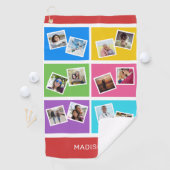 Benutzerdefinierte Fotos und Name farbig Golfhandtuch (Insitu)