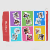 Benutzerdefinierte Fotos und Name farbig Golfhandtuch (Horizontal)