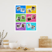 Benutzerdefinierte Fotos und Name farbig Poster (Küche)