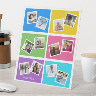 Benutzerdefinierte Fotos und Name farbig Sockelschild