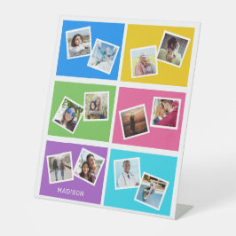 Benutzerdefinierte Fotos und Name farbig Sockelschild