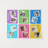 Benutzerdefinierte Fotos und Name farbig Wandteppich (Vorderseite (Horizontal))