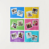 Benutzerdefinierte Fotos und Name farbig Wandteppich (Vorderseite)