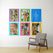 Benutzerdefinierte Fotos und Name farbig Wandteppich (Beispiel (Horizontal))