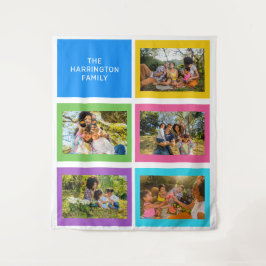 Benutzerdefinierte Fotos und Name farbig Wandteppich