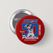 Benutzerdefinierte Fotospielernummer Sport Basebal Button (Vorne & Hinten)