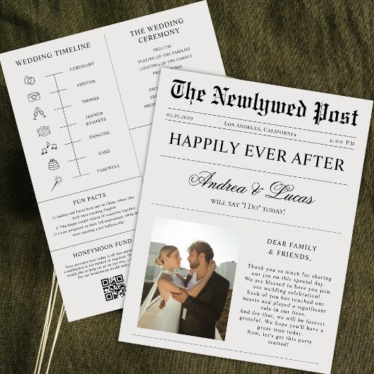 Benutzerdefinierte Fotozeitung & Hochzeitsprogramm