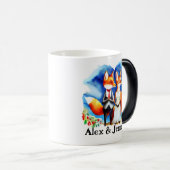 Benutzerdefinierte Fox-Doppelnamen Personalisiert Verwandlungstasse (VorderseiteRechts)