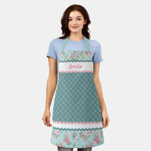 Benutzerdefinierte französische Pastell-Teal-Blau- Schürze