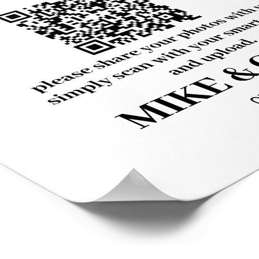 benutzerdefinierte Freigabe des Foto-QR-Codezeiche Poster (Ecke)