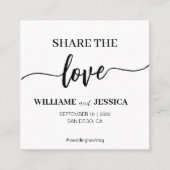 Benutzerdefinierte Freigabe des Liebe-QR-Code-Foto Quadratische Visitenkarte (Vorderseite)