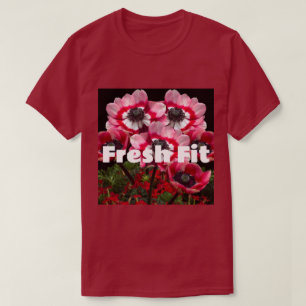 Benutzerdefinierte Fresh Fit Text Maroon Farbe Dun T-Shirt