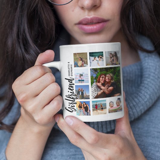 Benutzerdefinierte Freundin-Foto-Collage Kaffeetasse