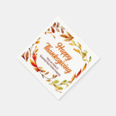 Benutzerdefinierte Frohe Erntedankfest Herbstblätt Serviette (Ecke)
