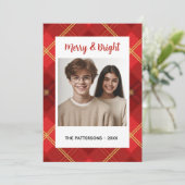 Benutzerdefinierte Frohe Feiertage Lustige Kariert Feiertagskarte (Stehend Vorderseite)