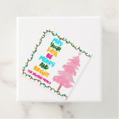 Benutzerdefinierte Frohe und Helle Pink Weihnachts Geschenkanhänger (Beispiel)