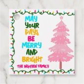 Benutzerdefinierte Frohe und Helle Pink Weihnachts Geschenkanhänger (Vorderseite)