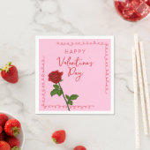 Benutzerdefinierte Frohe Valentinstag-Rose Serviette (Beispiel)