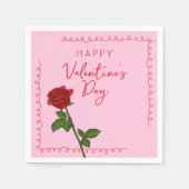 Benutzerdefinierte Frohe Valentinstag-Rose Serviette (Vorderseite)