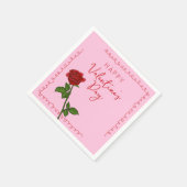 Benutzerdefinierte Frohe Valentinstag-Rose Serviette (Ecke)
