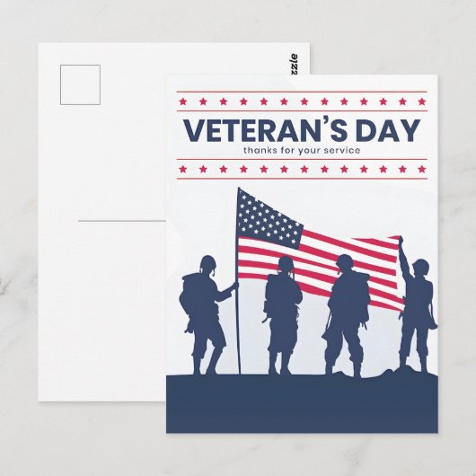 Benutzerdefinierte Frohe Veteranen Tag! Dankeschön Postkarte (Vorne/Hinten)