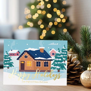 Benutzerdefinierte Frohe Weihnachten Immobilienunt Folien Feiertagskarte