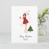 Benutzerdefinierte Frohe Weihnachten Süße Skizze (Stehend Vorderseite)