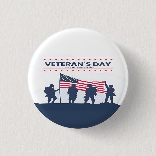 Benutzerdefinierte Frohen Veterans Day! Dankeschön Button (Vorderseite)