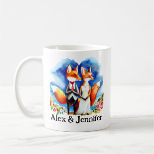 Benutzerdefinierte Fuchs-Paar-Namen Personalisiert Kaffeetasse