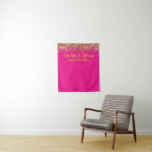 Benutzerdefinierte Fuchsia & Gold Glitter Hochzeit Wandteppich (Beispiel)