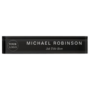 Benutzerdefinierte Führungskraft Beruflich Schwarz Namensplakette
