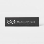 Benutzerdefinierte Führungskraft Schwarz Beruflich Schreibtischnamensplakette (Vorderseite )