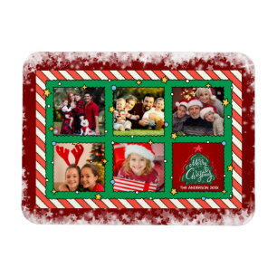 Benutzerdefinierte fünf-Foto-Weihnachts- Magnet