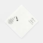 Benutzerdefinierte funkelnde Weinturm-Doodle-Hochz Serviette (Ecke)