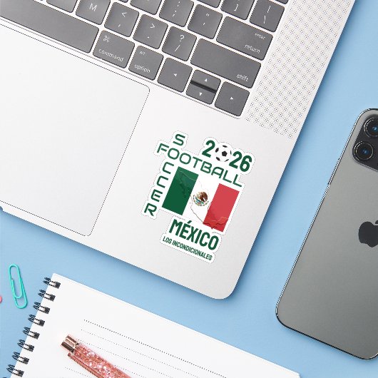 Benutzerdefinierte Fußball MEXICO Aufkleber (Laptop mit iPhone)