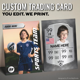 Benutzerdefinierte Fußball-Sammelkarte, Silver Shi Telefonnummerkarte